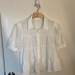 Francesca's Collections White Button-Up Blouse